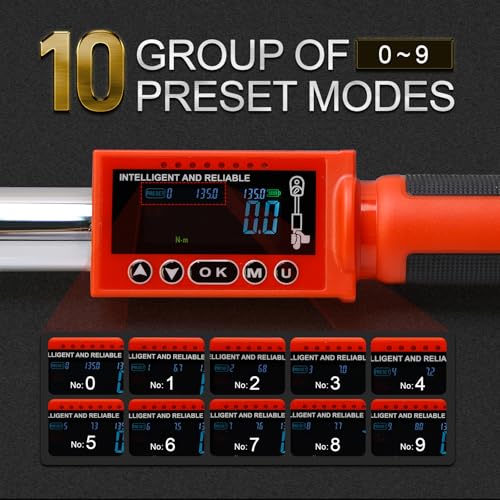 Hairich 3/8 torque wrench digital, Electric Torque Wrench 5-100FT-LB Red