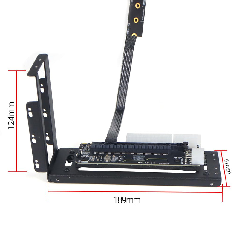 JMT R43SG GEN4 M.2 M-Key to PCIE X16 4.0 External Graphics Card Stand Bracket Compatible with NVME SSD NUC Host Expansion Card Graphics Dock (50cm) 50cm