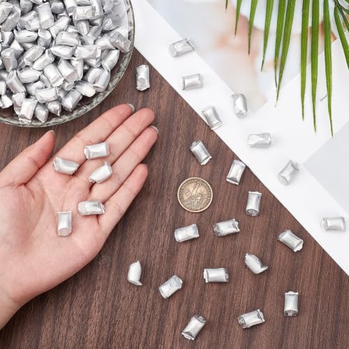 BENECREAT 371pcs/1000g 0.75x0.39x0.39inch High Purity Aluminum Pellets, 99.6% Pure Aluminum Granules, Raw Aluminum Ingots Silver Color for Casting and Jewelry Making
