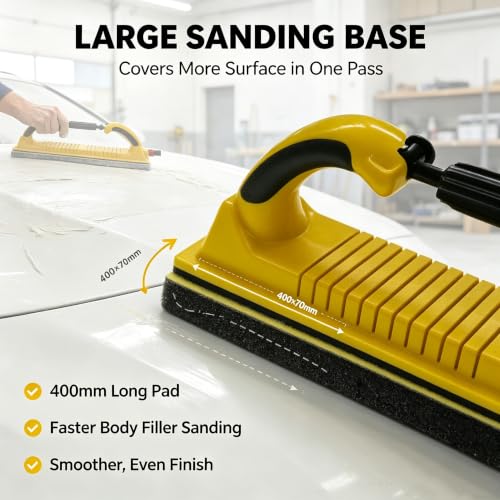 Adjustable Dust-Free Hand Sanding Block, Vacuum Hand Sanding Board for Auto Body, Wood, Wall Polishing, 2 Pack