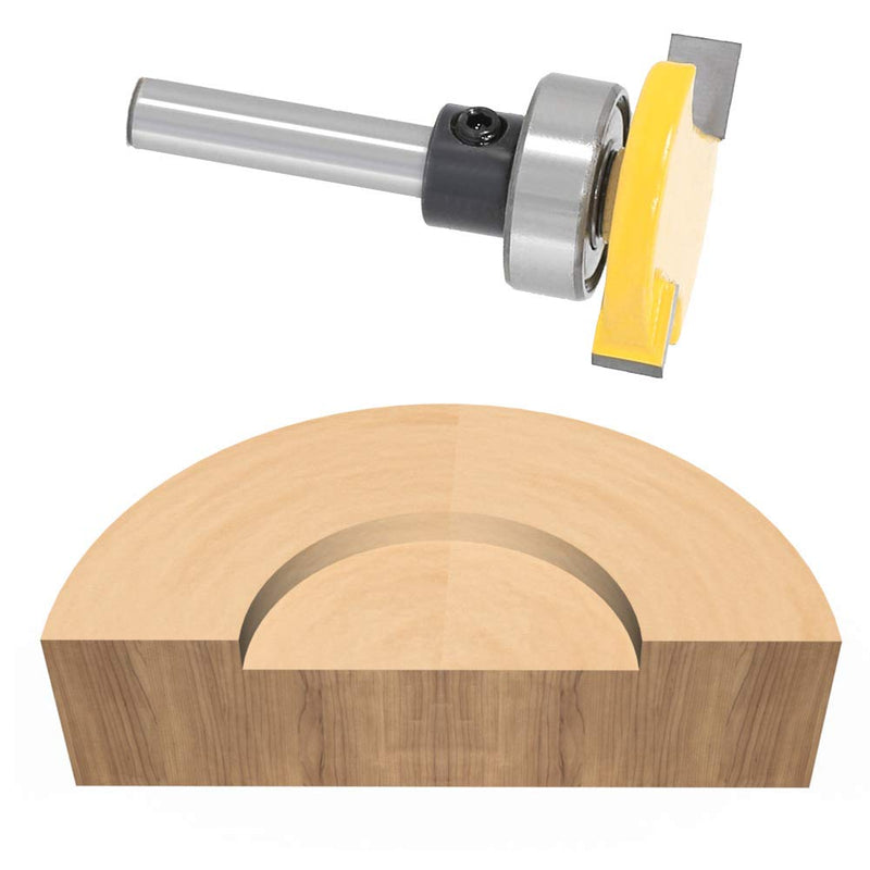 Set of 2 6 mm Shank Biscuit Wood Cutter with Bearing, Groove Cutter Tongue Shaft and Groove Milling Cutter Set T-Shape Cutter Made of Wood for Woodwork Carpenters
