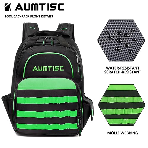 Heavy Duty Tool Backpack Bags Large Toolbox Bag Organizer Storage Backpack, Tool Carrier, Green