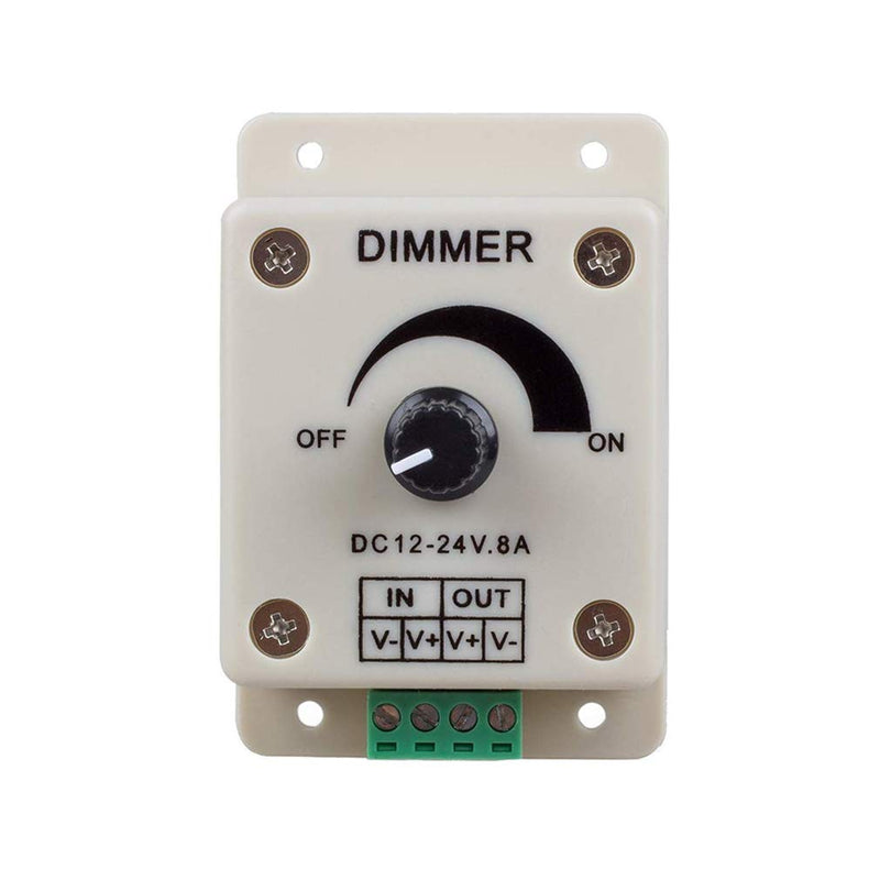 Hailege 3pcs DC12-24V 8Amp 0%-100% PWM Dimming Controller for LED Lights, Ribbon Lights,Tape Lights,Dimmer is compatible with Hilight, LEDwholesaler, fillite, and others' strips