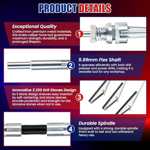 NYXOVA Adjustable Engine Cylinder Hone Tool Set, Fits 3/4"–7" Cylinders