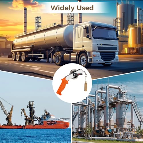 33FT/10m Oil Tank Gauging Tape, Explosion-Proof Stainless Steel Oil Gauging Tape with Brass Plumb Bob, Double-Sided Engraved Oil Tank Gauge with Handle, Sounding Oil Tape Measure