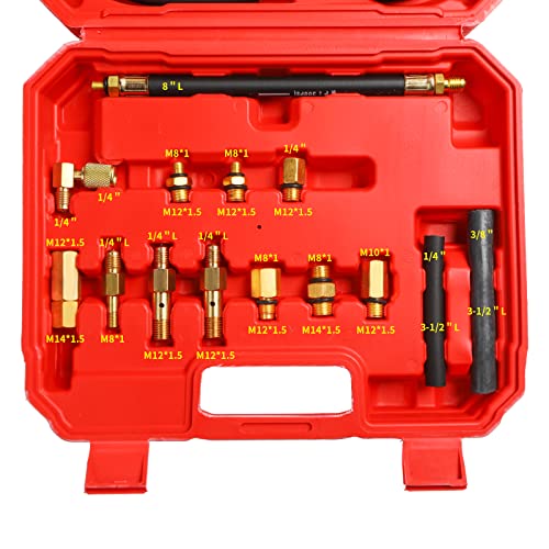 Yonligonju TU-114 Auto Fuel Pressure Gauge Tester Kit Gasoline Pressure MetersAutomobile Instrument Testing Tool (Red) Red