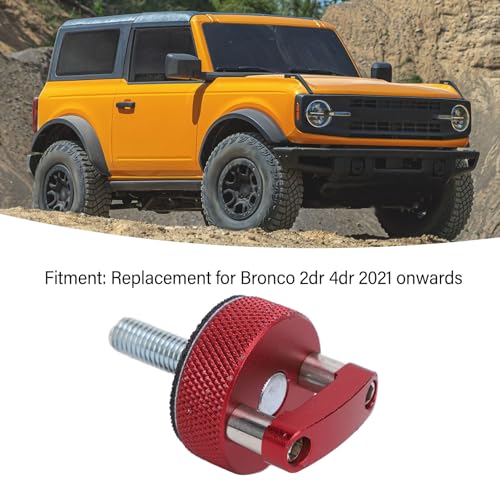 8PCS Quick Removal Fastener Thumb ew D Ring Combo, Hard Top Bolts with M8 1.25 Thread, Stainless Steel Billet Aluminum Construction, Suitable for Bronco 2dr 4dr (Red)