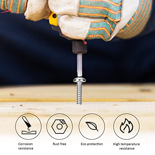 50 PCS #14x3 Stainless Steel Phillips Pan Head Wood Screws,Stainless Steel 18-8 A2(304) Screw,Home Screw Kit by QISHENG #14 x 3 inch 50