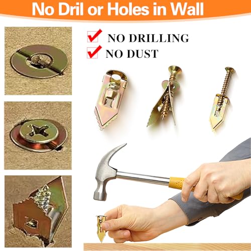 420PCS Self Drilling Drywall Anchors with Screws Kit, Wall Anchors for Drywall, Heavy Duty Metal Expansion Bolts, Sheetrock Anchors & Zinc Plated Steel Expansion Screws, No Drill Needed for Shelf, etc 420