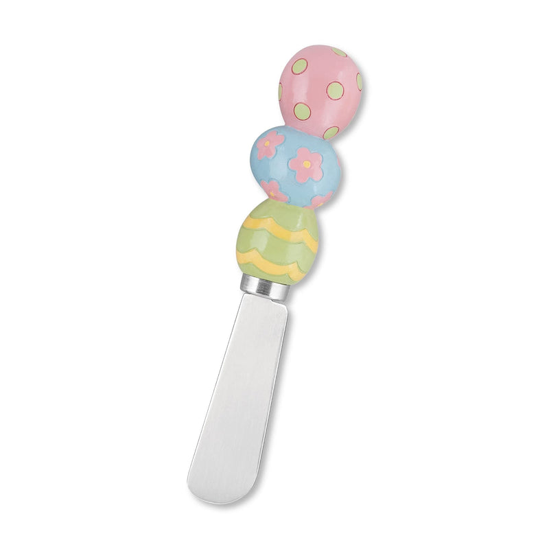 Supreme Housewares EGGcellent Easter Cheese Spreaders, Hand-Painted Resin Handles with Stainless Steel Blades for Spreading Cream Cheese, Butter, and Jam, Assorted Designs, Set of 4