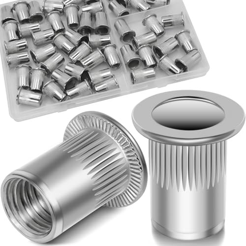 70 Pack 5/16"-18 Inch Lock Nuts & Vifmy 5/16''-18 UNC Rivet Nut