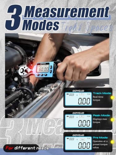 GOYOJO 1/2 Inch Digital Torque Wrench 7.37-73.76 ft-lb/10-100Nm High-Precision Professional Tool for Auto Repair, Motorcycle Maintenance, and DIY Projects ±2% Accuracy
