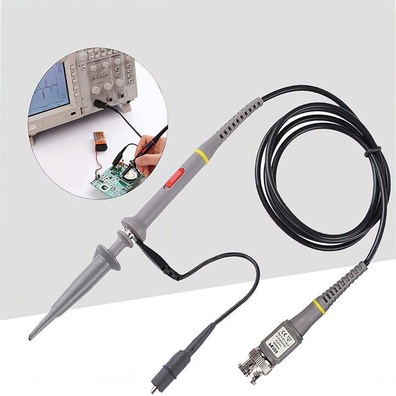 Pack of 2 oscilloscope probe kit, P6100 100MHz 10: 1 and 1: 1 precision BNC oscilloscope probe, switchable high-precision scope oscilloscope clip probes for oscilloscope