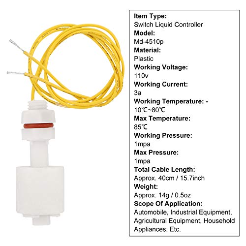 Keenso switch liquid regulator, 110 V water level sensor, vertical float switch for controlling the aquarium pump, liquid regulator