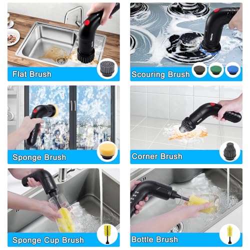 Electric Cleaning Brush Heads Set for NOLYTH Electric Spin Scrubber, 6 Pack Replaceable Brush Heads for Cleaning Bathroom Kitchen Bathtub Floor Tile Sinks