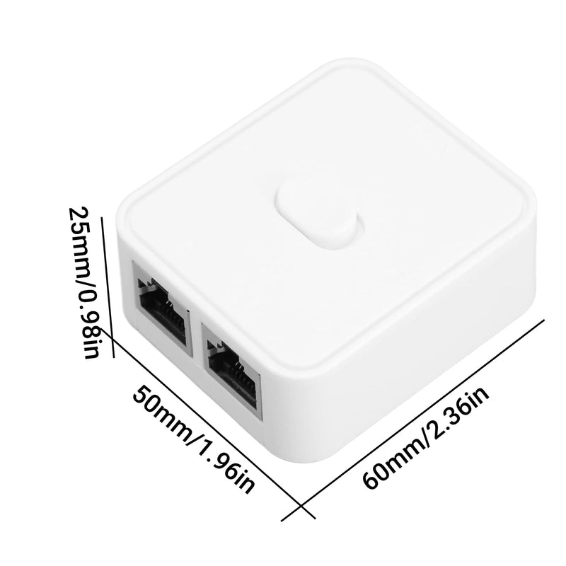 Gigabit Ethernet Network Switch, 2 Port 1000Mbps 2 in 1 Out or 1 in 2 Out PoE Extender Switch Network Hub RJ45 Network Splitter Adapter