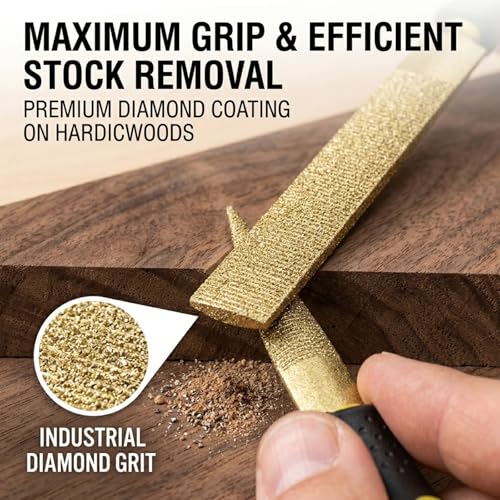 Golden Wood Rasp 6PCS, 4"-6"-8"-10" High Carbon Steel Tapered Rasps File for Sharping Carving Wood Woodworking
