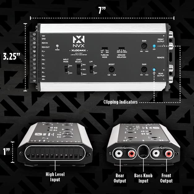 NVX XLOC44X 4 inputs / 4 outputs High Voltage Active Line Output Converter with Impedance Matching and Remote Level Control 4 Input | 4 Output