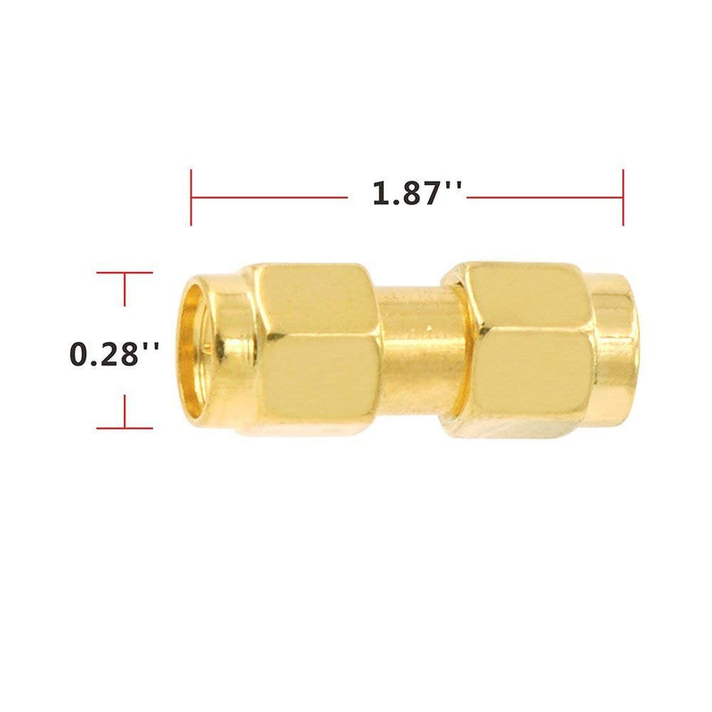 VCE SMA Male to SMA Male Connectors 3-Pack, RF Coaxial Adapter SMA Male Coupler for Antenna, Radio, WiFi, HT