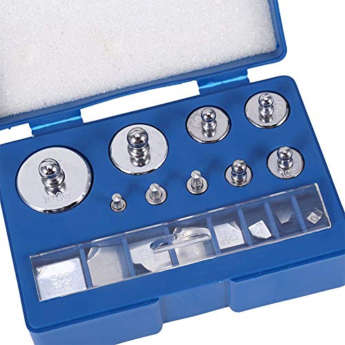 Calibration Weights Stainless Steel Calibration Weight Set Counterweight 17-Piece Calibration Weight Precision Test Weights Calibration Weight Set 10 Mg-100 G Adjustment Weight Set with Tweezers