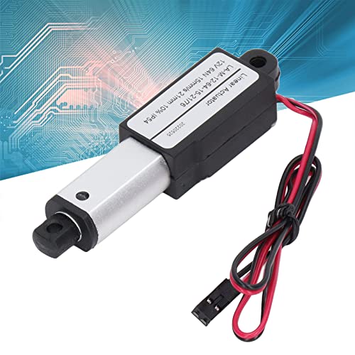 Mini Linear Actuator 21mm Stroke Electric Micro DC Motor Aluminum Alloy Compact Design with Mounting Brackets for DIY Automation Projects
