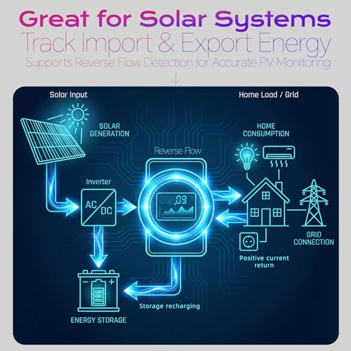 Digital Electric Sub Meters for Landlords, 120/240V CL200 Single Phase 3 Wire, Electricity Usage Meter, Power Energy Meter, kWh Sub Meter, ANSI Form 2S Electric Submeters for RV Power, Rental Units