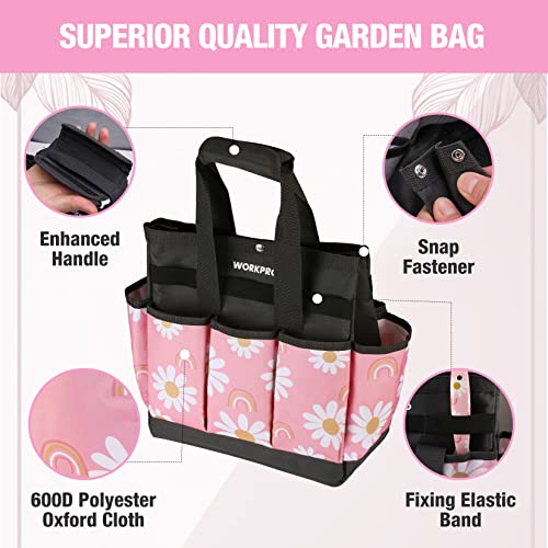 WORKPRO Garden Tool Bag 12" x 12" x 6" & DuraTech 15" Metal Tool Box