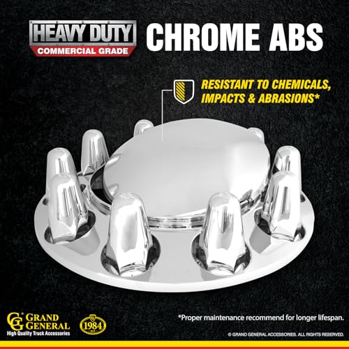 GG Grand General 40130 1-1/2" x 3 Chrome Plated ABS Front Axle Kit w/Push-in 1.5 inches Nut Cover Push In