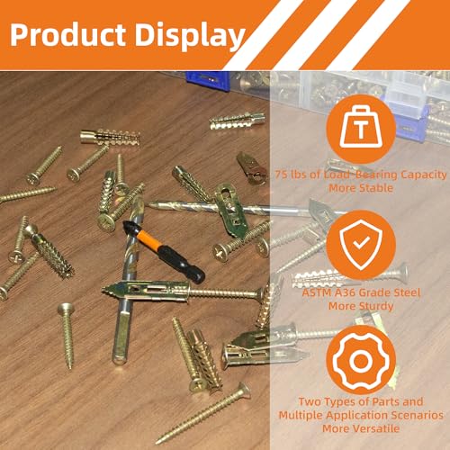 420pcs Self Drilling Drywall & Concrete Anchor Kit (M6 M8, 4 Sizes) with M6 & M8 Drill Bits, Loose Hinge Hole Repair, for Concrete, Wooden, and Home Decor Wall Hole Repair Kit Screws -420-A