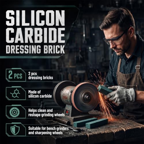 2 Pack 20 Grit Silicon Carbide Grinding Block, Concrete Stone