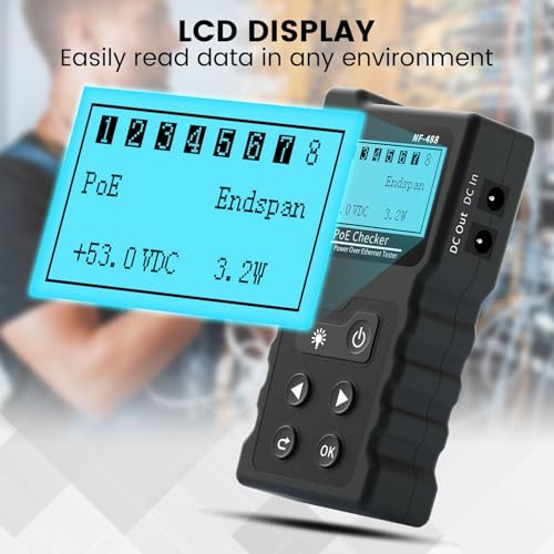 NF-488 PoE Cable Tester for Power Over Ethernet Cable Wire Tester AT290