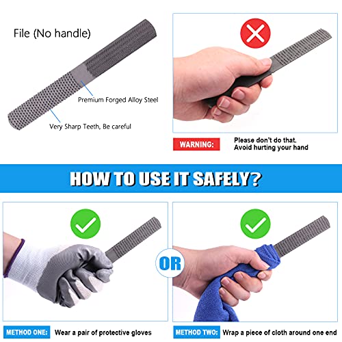 Glarks 25Pcs Hand Metal File Set Include 4Pcs Flat/Triangle/Half-round/Round Large File, 12pcs Needle Files, 1 brush, 4pcs Sandpaper and 4 Way Wood Rasp File for Shaping Metal, Wood, and Tools
