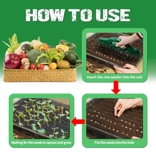 Planting Circle + Row Seeder Bundle – Garden Spacing Tool for Containers & Row Planting, Easy Garden Layout for Pots & Beds