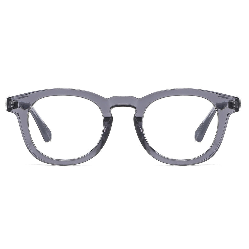 Blue Light Blocking Glasses for Men Women Retro Small Round Frame Computer Eyeglasses Anti Eyestrain Clear Frame Cleargreyclear