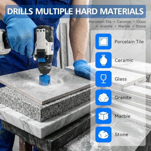20-Piece Vacuum Brazed Diamond Hole Saw Kit with Guide, 6-50mm 6mm to 50mm 20