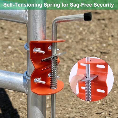 17-Inch Heavy Duty Gate Anchor Cane Bolt, Spring Loaded Galvanized Steel Drop Rod for Farm & Garden Gates - Anti-Sag Security Latch Prevents Wobbling, 1-Pack