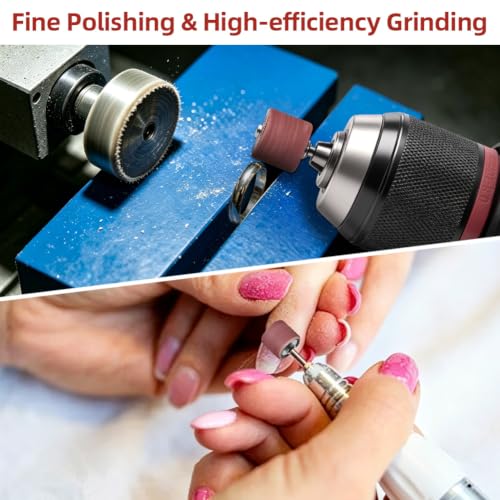 Sanding Sleeves Set, 144 Pieces Sanding Sleeves Nail Cutter with 12 Pieces Sanding Rollers and 132 Pieces 120 Grit Piece Sanding Bands, Sanding Attachments for Dremel Rotary Tool, Manicure