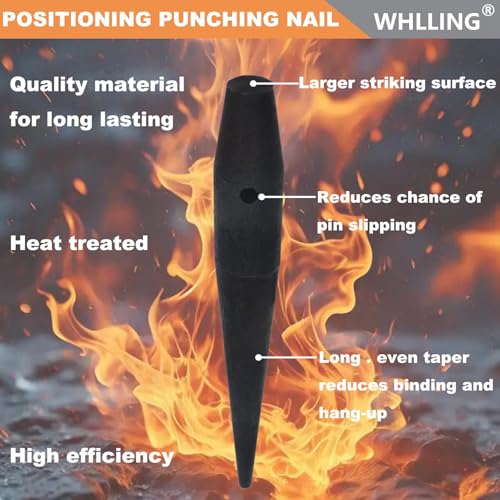 WHLLING Bull Pin Heat-Treaded Steel Ironworker Tools, 1-5/16-inch x 10 Inch