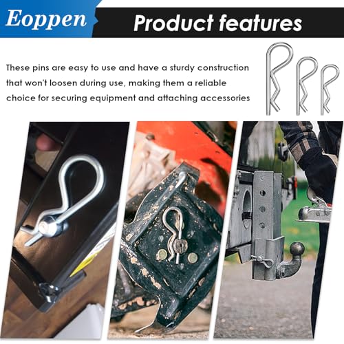 202Pcs Hitch Pins Clip Pins Linch Pins PTO Pins and Shaft Locking Pins Assortment Kit 5 Styles Pin Fasteners for Trailers, Tractors, Trucks, Lawn Mower