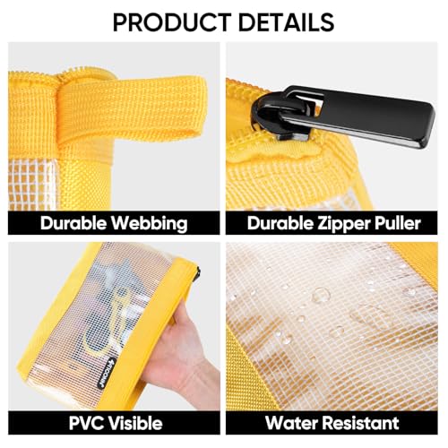 TICONN 6 Pack Combo Tool Pouch + 12in Tool Bag with Waterproof Soft Bottom