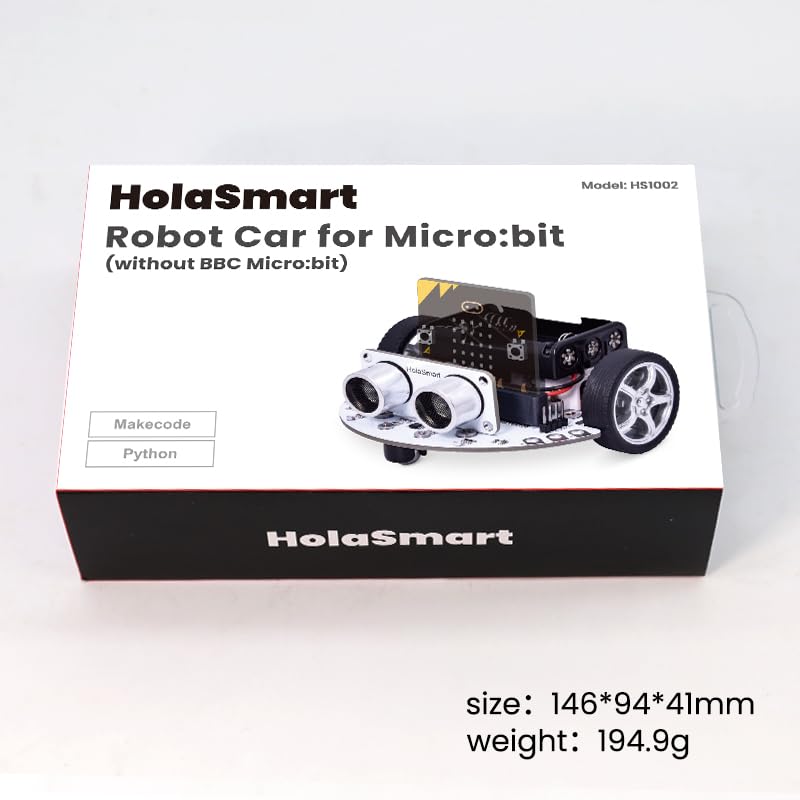microbit Mini Car Kit Compatible with BBC Micro:bit V2 and V1,STEM Educational Coing Project for School Student（Without Micro:bit and AAA Battery）