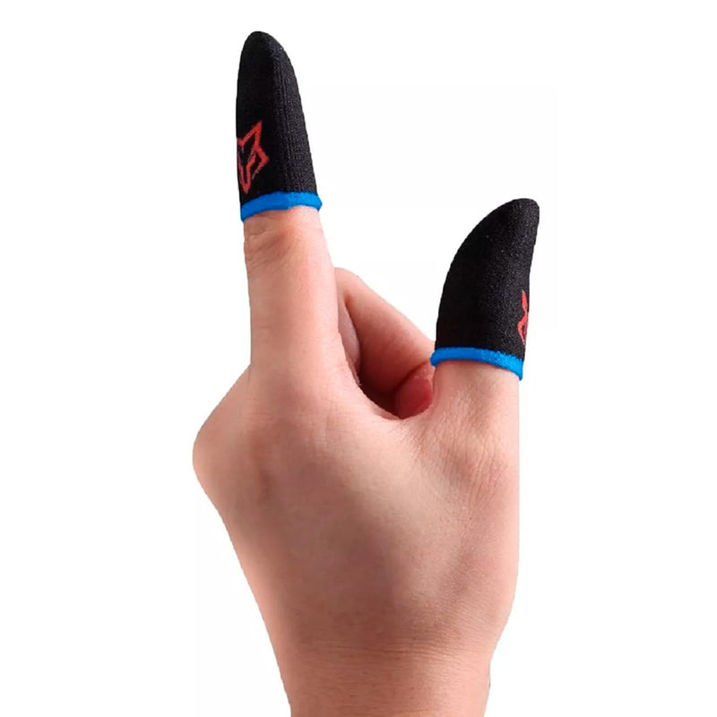 Finger Sleeves Breathable Touchscreen for Mobile Games V1 (6pcs) Profesional Finger Gloves Gamer PUGB Free Fire COD (Red/Blue) Red / Blue
