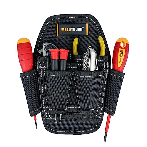 MELOTOUGH 2" Nylon Web Work Tool Belt for Men with Heavy Duty Quick Release + Small Tool Pouch with Belt Clip,Small Tool Holder Pouch, Min Work Organizer Tool Holster and Knife Holder