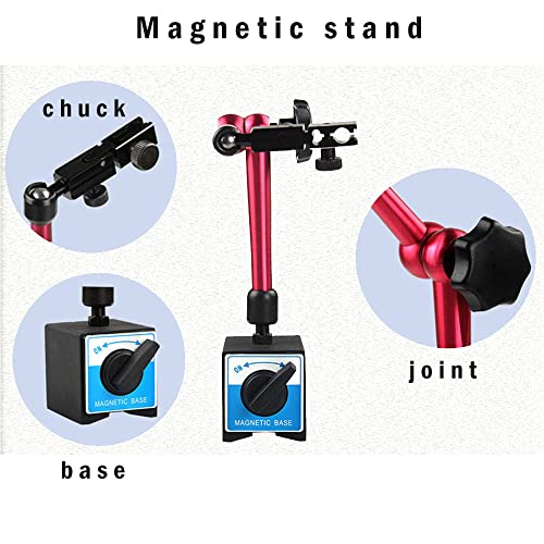 Electronic Digital Dial Indicator Gage Gauge and Magnetic Base 0-0.5 Inch/12.7 mm+Magnetic Base 0.00005"/0.001 mm Resolution