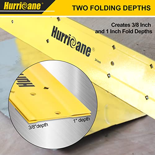 HURRICANE 24 Inch Sheet Metal Folding Tool, Professional HVAC Bending Tool with 3/8" & 1" Fold Depths, Metal Seamer for Ductwork, Roofing, Duct Bender Hand Tool 24" Folding Tool