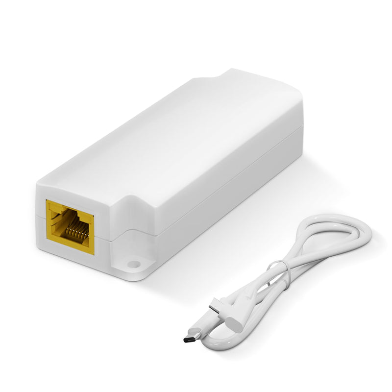 Gigabit PoE to USB C Converter for Smart Phone/Tablet, USB-C to Ethernet Adapter with 10W Charging, Power & Data 2-in-1 RJ45 Port to Type-C Adapter, 10/100/1000Mbps High Speed Plug & Play,IEEE802.3af 2 in 1 (10W)