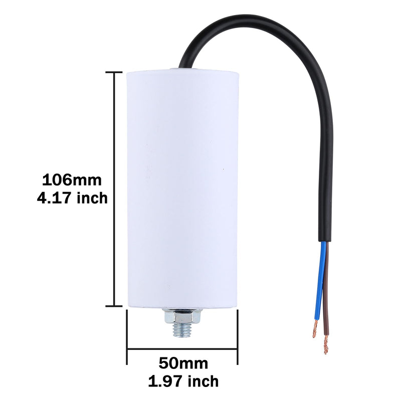 VEXUNGA 40uF 450V starting capacitor CBB60 capacitor 40µF 450 volt motor capacitor 50x106MM capacitors cable M8 for electric motor