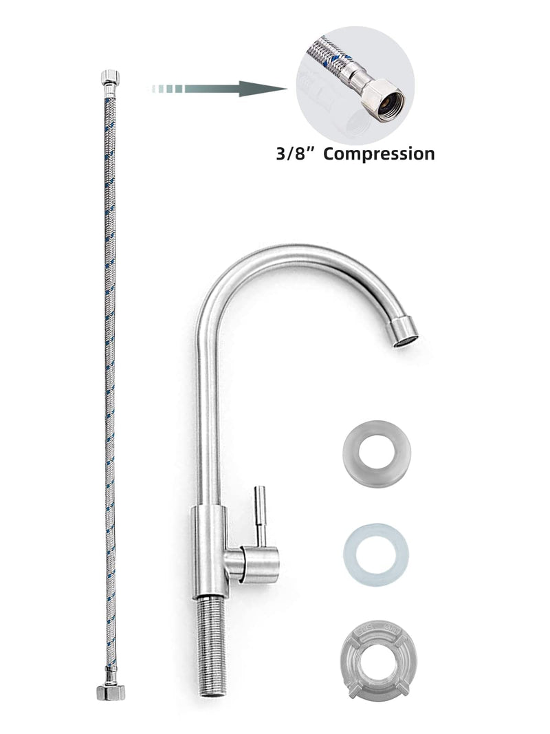 Cold Water Only Faucet SUS304 Stainless Steel Faucet for Kitchen Sink
