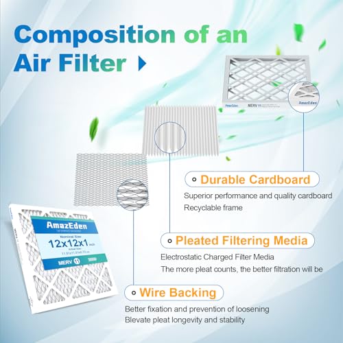 12x12x1 Air Filter 6 Pack MERV 11 Dust Defense 12 x 12 x 1 6-PACK
