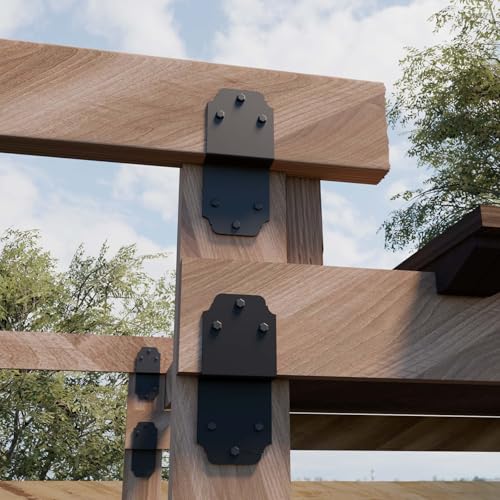 2packs Heavy Duty Pergola Brackets Black Z Bracket ,6" Steel Angle Joist Tie, Post to Beam Connectors Repair Hardware for Wood DIY Projects Deck Framing Construction Fence Repair 2packs-Z Bracket